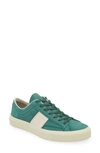 Tom Ford Round Head Flat Low-cut Skate Shoes In Green/ Cream