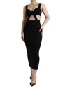 Dolce & Gabbana Black Cut Out Sleeveless Bodycon Midi Dress In Black