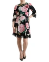 DOLCE & GABBANA DOLCE & GABBANA ENCHANTING FLORAL A-LINE DRESS WITH SEQUINED WOMEN'S DETAIL