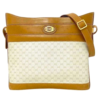Gucci Micro Small Gg Canvas Brown Canvas Shopper Bag ()