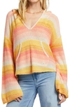 BILLABONG BAJA BEACH STRIPE PULLOVER SWEATER HOODIE