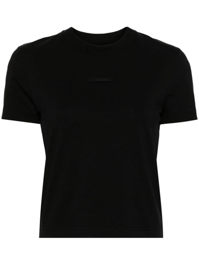 JACQUEMUS T-SHIRT CON LOGO IN GROS-GRAIN