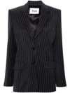 Msgm Pinstripe Wrap Blazer In Blue