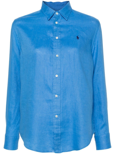 Polo Ralph Lauren Cotton Shirt In Sky Blue