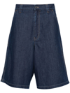 Prada Dark-wash Denim Bermuda Shorts In Blue