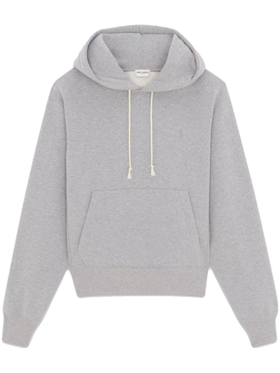 Saint Laurent Cassandre Hoodie In Grey