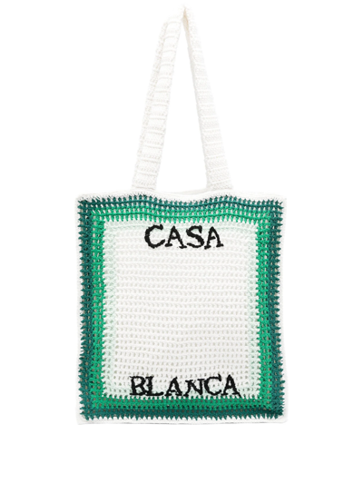 Casablanca Crochet Tennis Bag In Multicolour