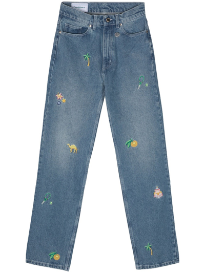CASABLANCA STRAIGHT JEANS WITH EMBROIDERY