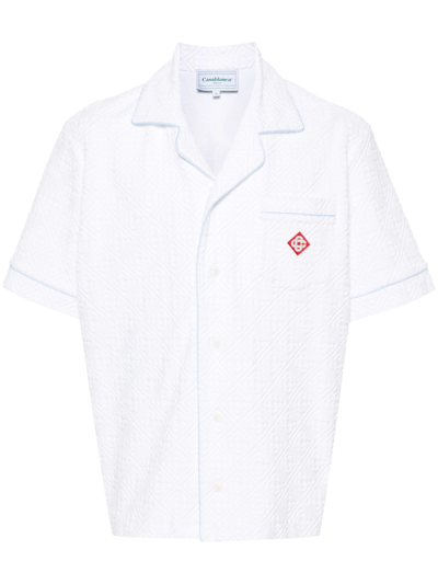 Casablanca Monogram Terry-cloth Shirt In White