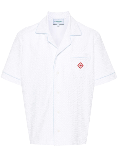 Casablanca Jacquard Monogram Towelling Shirt In White