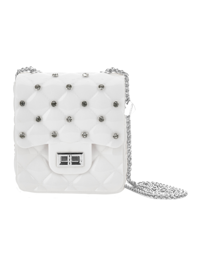 Monnalisa Kids'   Pvc Bag With Rhinestones In White