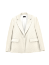 Monnalisa Viscose Blazer With Rhinestones In Cream