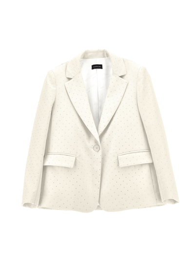 Monnalisa Kids'   Viscose Blazer With Rhinestones In Cream