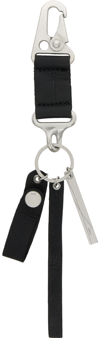 C2h4 Black 007 Enfilade Keychain In Silver&black