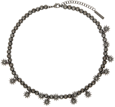 Hugo Kreit Ssense Exclusive Gunmetal Spiky Pearl Necklace