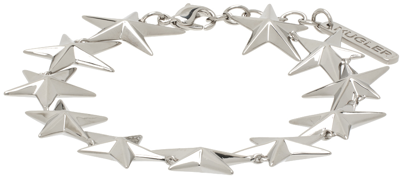 Mugler Silver Star Bracelet In Palladium