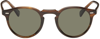 Oliver Peoples Tortoiseshell Gregory Peck Edition Round Sunglasses In Tuscany Tortoise