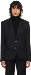 BALMAIN BLACK 2-BUTTON BLAZER