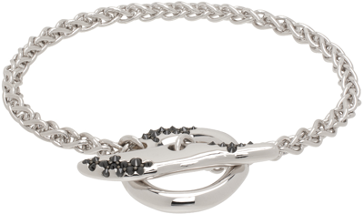 Tom Wood Silver Robin Black Molecule Bracelet In 925 Sterling Silver