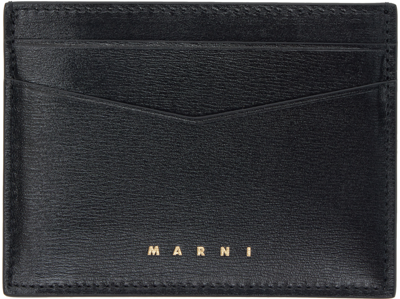 Marni Black Logo Card Holder In 00n99 Black