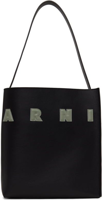 Marni Black Museo Tote In Zo723 Black/steppe