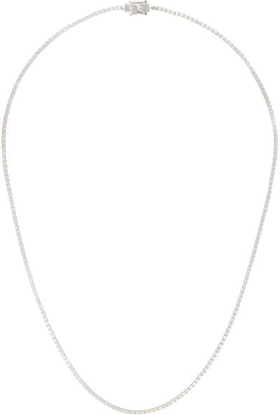 Tom Wood Silver Square Chain Necklace In 925 Sterling Silver