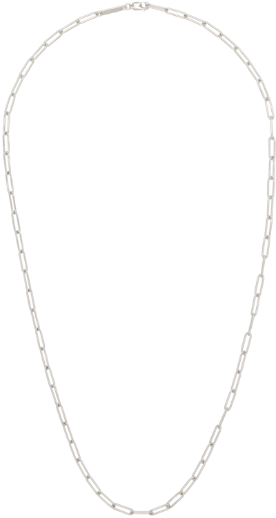 Tom Wood Silver Box Chain Necklace In 925 Sterling Silver