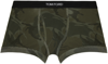 Tom Ford Camouflage-print Stretch-cotton Boxer Briefs In Deep Olive