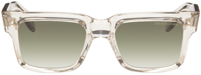 Cutler And Gross Beige 1403 Square Sunglasses In Sand Crystal