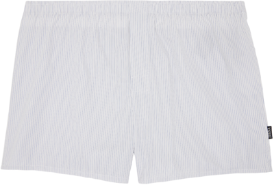 Zegna Gray Shirting Boxers In Grigio Pastel Rigat