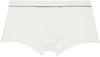 Zegna White Piping Boxer Briefs In Bianco Naturale Uni