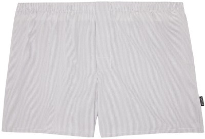 Zegna Grey Stripes Boxers In Grigio Medio Rigato