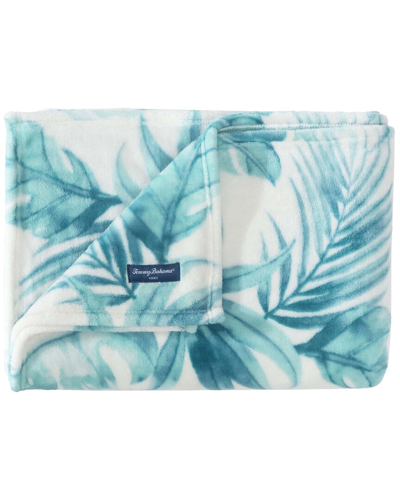 Tommy Bahama Waimea Bay Ultra Soft Plush Fleece Reversible Throw Blanket In Blue