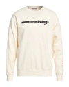 Daniele Alessandrini Homme Man Sweatshirt Cream Size Xl Cotton, Polyester In White