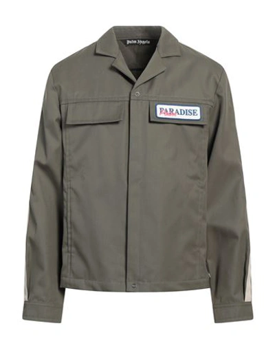Palm Angels Man Jacket Military Green Size M Polyester, Cotton