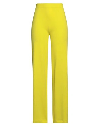 Kangra Woman Pants Yellow Size 4 Viscose, Polyester
