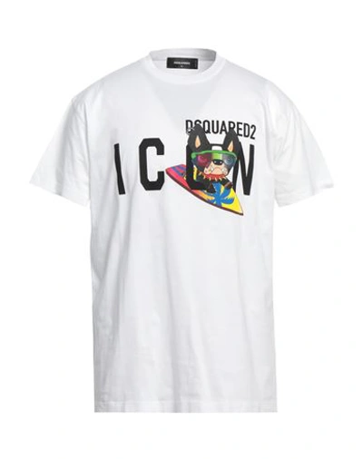 Dsquared2 Man T-shirt White Size Xl Cotton