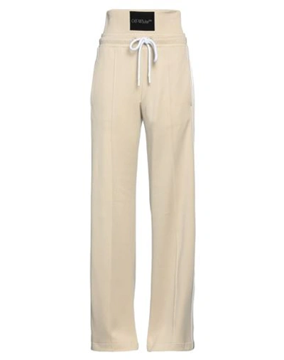 Off-white Woman Pants Beige Size 6 Polyamide, Cotton