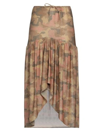 Cotazur Woman Midi Skirt Gold Size Onesize Polyester, Polyamide, Rubber