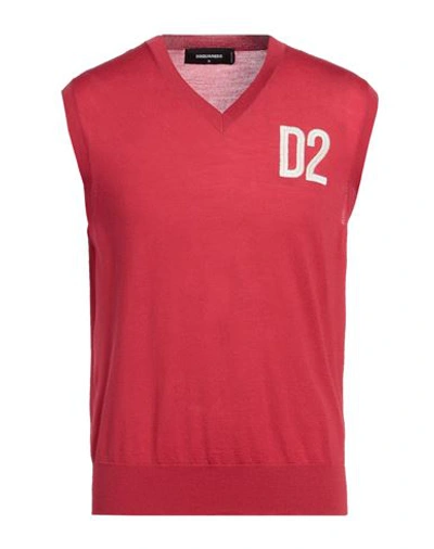 Dsquared2 Man Sweater Tomato Red Size M Wool