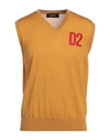 Dsquared2 Man Sweater Mustard Size M Wool In Yellow