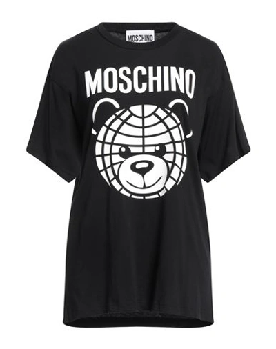 Moschino Woman T-shirt Black Size L Organic Cotton