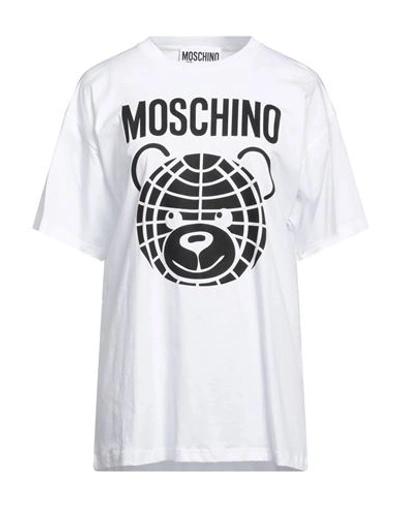 Moschino Woman T-shirt White Size M Organic Cotton