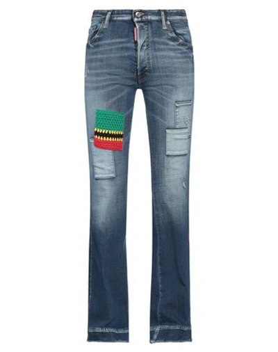 DSQUARED2 DSQUARED2 MAN JEANS BLUE SIZE 38 COTTON, ELASTANE