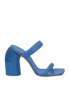 OFF-WHITE OFF-WHITE WOMAN SANDALS BLUE SIZE 8 SOFT LEATHER