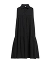 1-one Woman Mini Dress Black Size 8 Cotton, Elastane