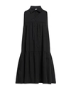 1-one Woman Mini Dress Black Size 8 Cotton, Elastane In Black