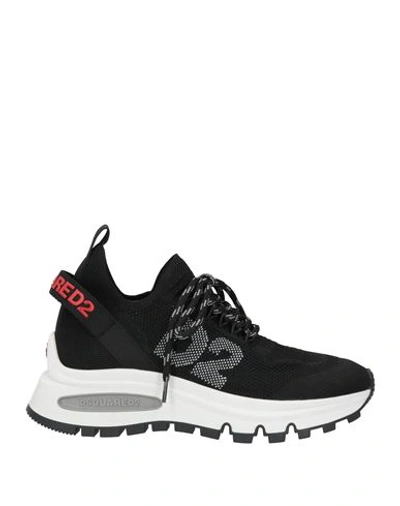 Dsquared2 Woman Sneakers Black Size 7.5 Textile Fibers