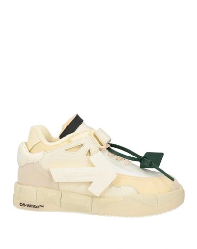 Off-white Man Sneakers Cream Size 6 Soft Leather