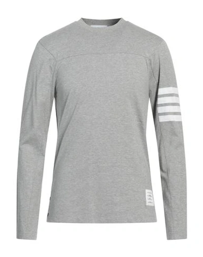 Thom Browne Man T-shirt Light Grey Size 4 Cotton